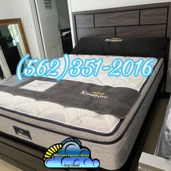 Grey Queen Wooden Bed Frame