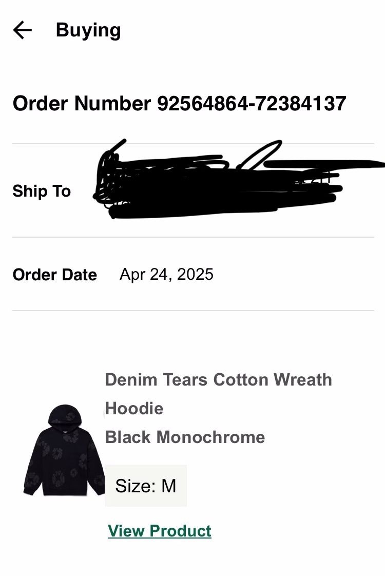 Denim Tear Cotton Wreath Hoodie Black MonoChrome
