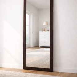 Stylish Dark Wood Full-Length Mirror — 35″ W × 67″ H