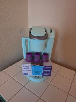 Keurig Coffee Maker & Cups + Charcoal Filter