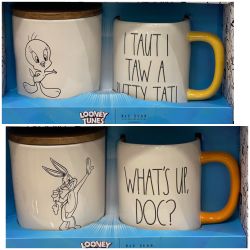 Rae Dunn LOONEY TUNES Buggs Bunny & Tweedy Bird MUG CELLAR Sets 