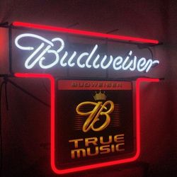 BUDWEISER NEON SIGN . DODGERS & ANGELS BOBBLEHEADS AVAILABLE.( ALSO PLENTY OF NEON SIGNS / LIGHTS AVAILABLE FOR SALE )