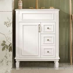 Brand New Sealed 24" Bathroom Vanity with Ceramic Sink, Small