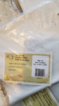 White poly grow bags