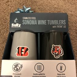 Sonoma stainless steel wine tumblers. Bengals