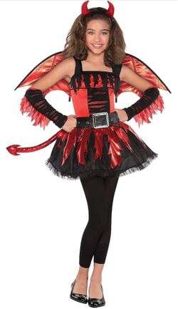 Girls Halloween Devil Costume size medium (7-8)