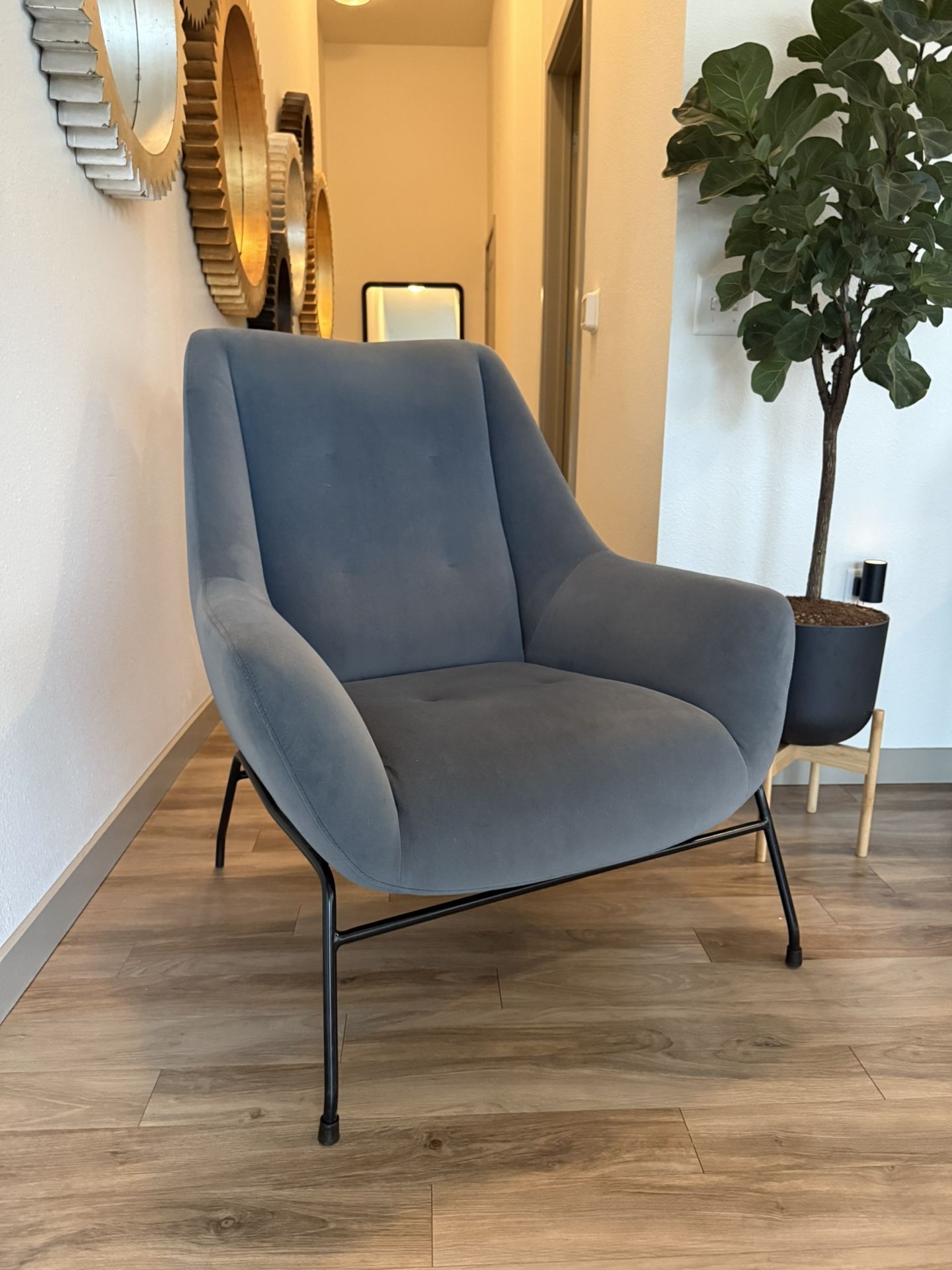 Mid Century Modern Blue Sofa Chair