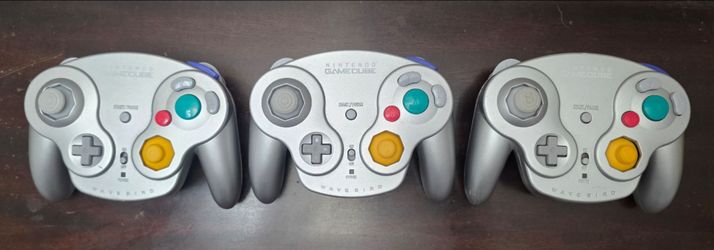 Nintendo GameCube Wavebird Wireless Controller DOL004 Platinum Silver Tested/Working.