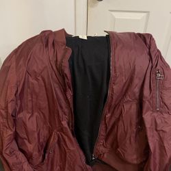 Large Burgundy H&M Bomber Jacket  