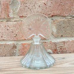 Vintage Art Deco Glass Perfume Bottle/Fan Stopper 