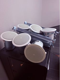 6 JBL Control 24CT Speakers with Mounting Rails
