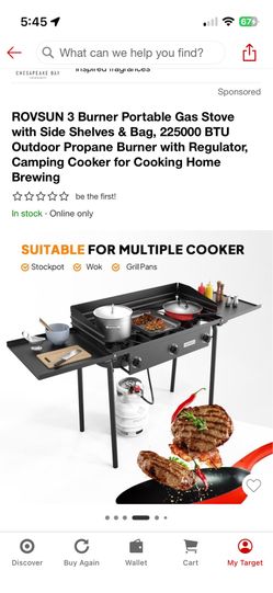 BRAND NEW- 3 burner camping stove