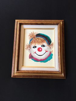 Framed Artwork Clown painting