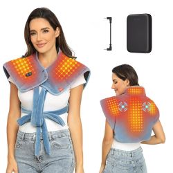 Weighted heated pad for neck shoulders and back