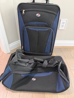 Bundle of 2 American Tourister 2-Piece Roller Luggage Set in good shape.  22x14”