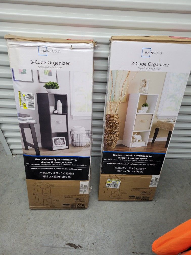 2 Mainstay 3 Cube Organizer Shelf Black And White