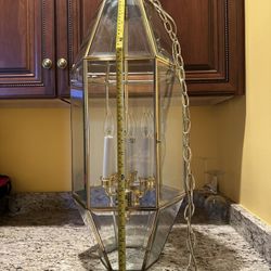 Hexagonal Brass with Beveled Glass & 6Light 