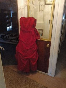 Simple Red Ballroom Gown