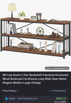 IBF Low Rustic 3 Tier Bookshelf