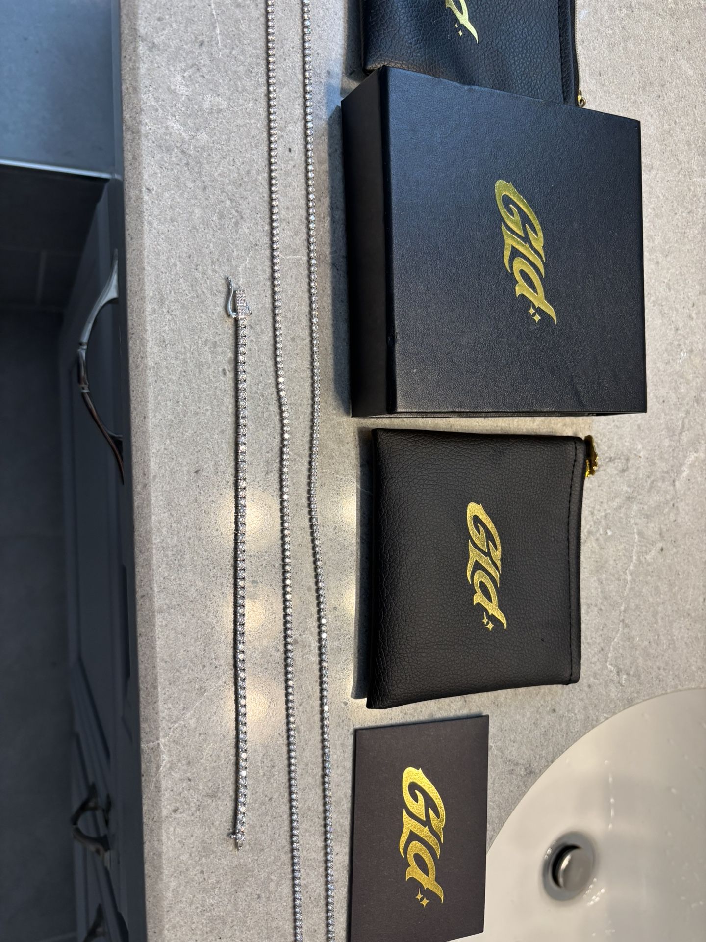 micro tennis necklace white gold necklace / bracelet