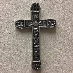 Silver Metal Ornate Rustic Cross