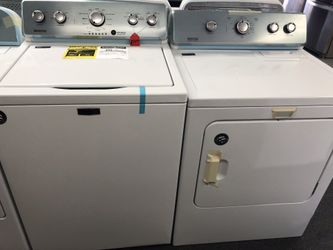 New scratch and dent Maytag washer and dryer set. 1 year warranty