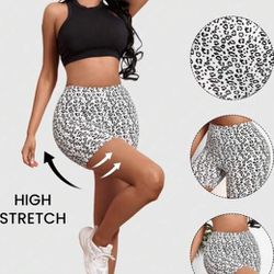 SEXY Leopard Print Wideband Waist Biker Shorts *NEW*