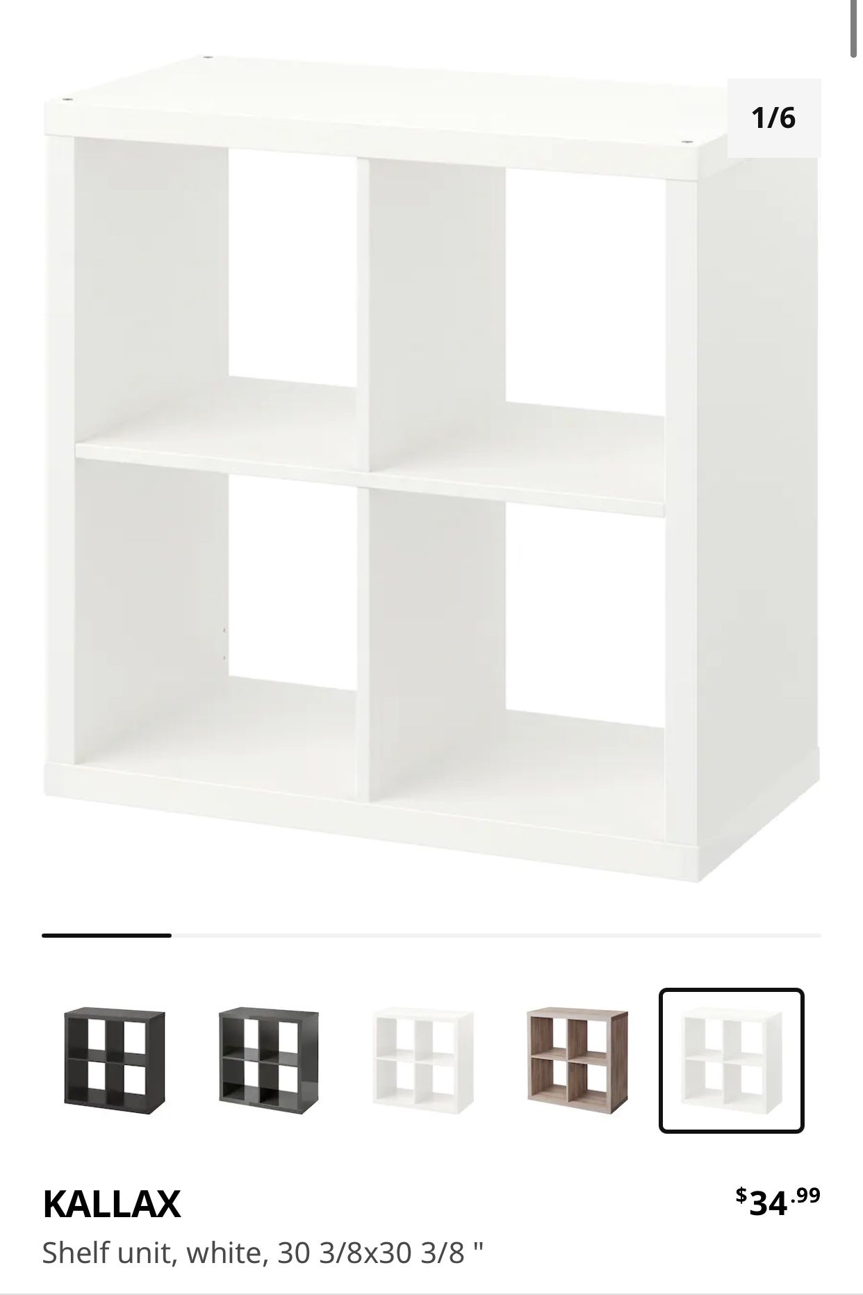 IKEA Kallax 2x2 Shelving Unit Assembled