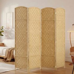 Room Divider Screen 4 Panel 6' Tall Privacy Screen