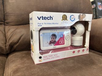 VTECH Video Baby Monitor, 5″ HD LCD, Pan-Tilt-Zoom, White | 2-Way Talk, VOX Mode, Night Lights & Lullabies, Temperature Sensor, No WiFi
