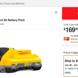 DeWalt 4ah Powerpack battery brand new
