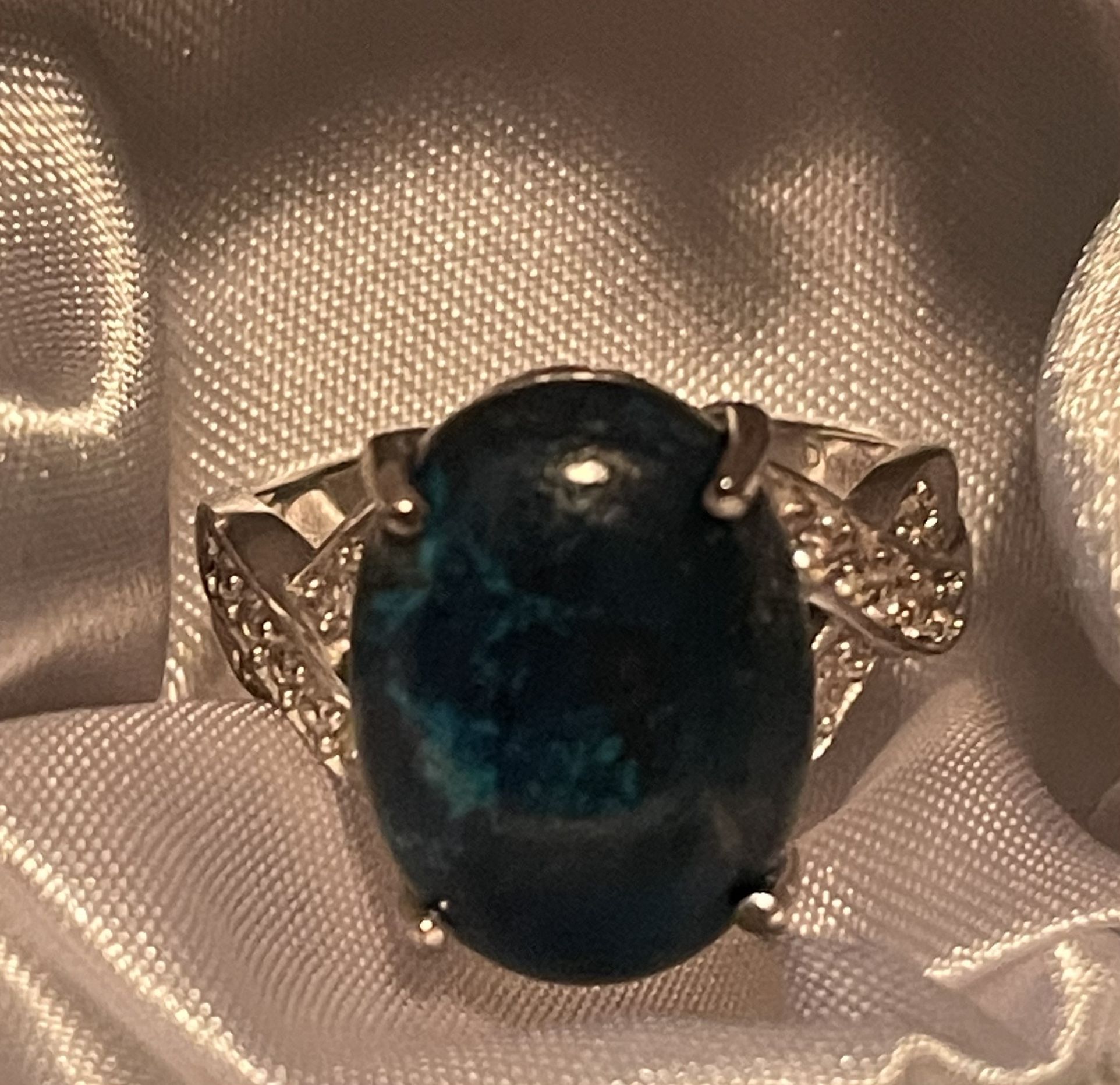 Table Mountain Shadowkite and White Zircon Ring 