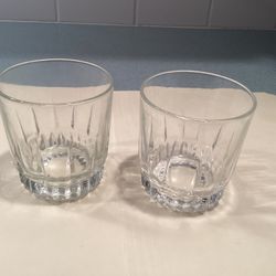 2 Vtg. Arcoroc France Lancer Whiskey Old Fashioned Lowball Drinking Glasses