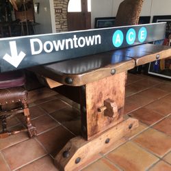 Vintage Authentic NYC Subway Sign 60in “DOWNTOWN ACE”