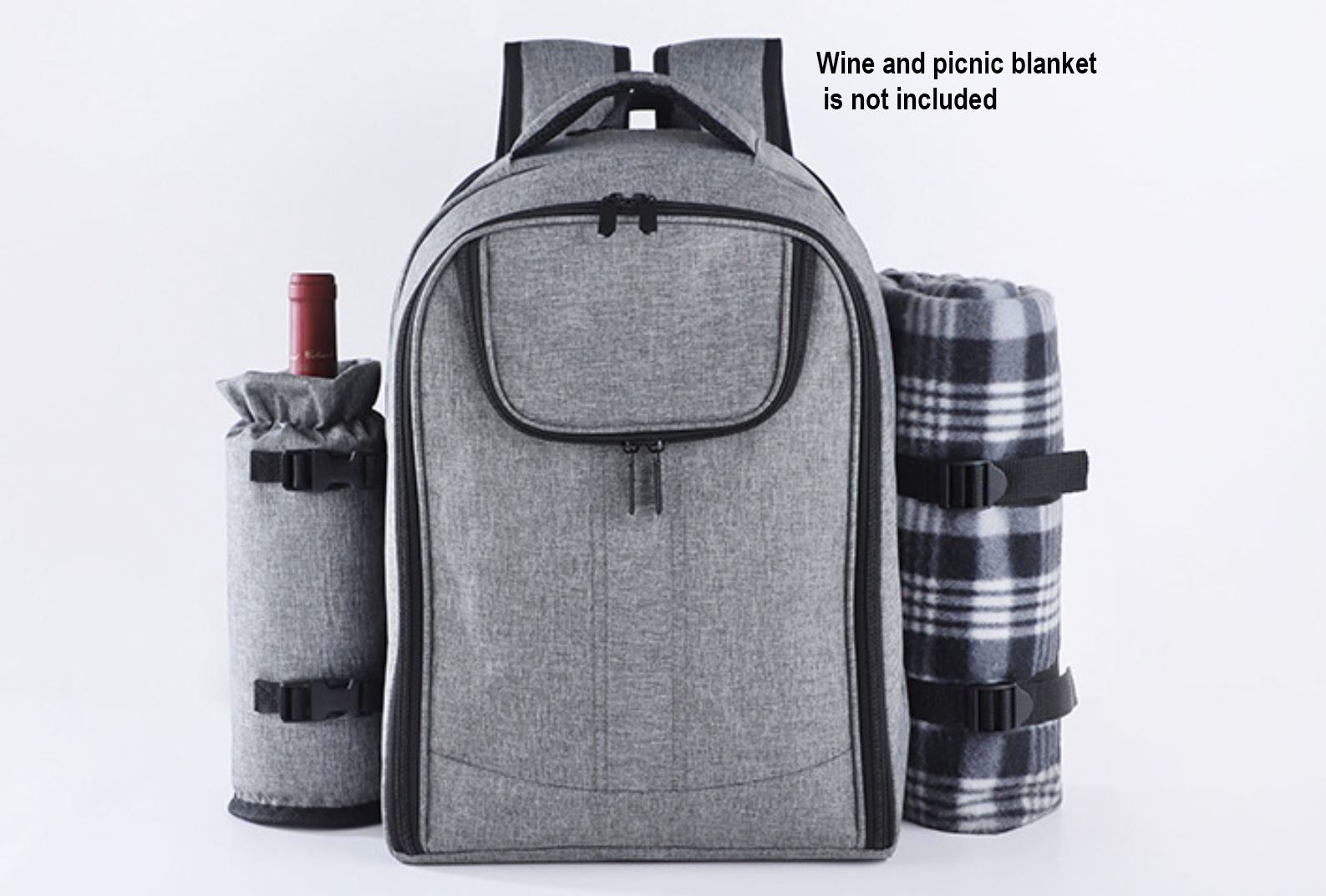 Waterproof Picnic Backpack for 4 Person Gray