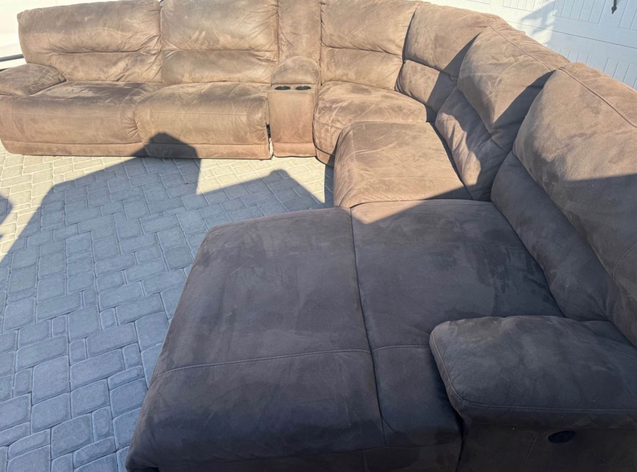 6 piece sectional with electric recliners