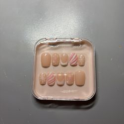 Pink Christmas press on nails