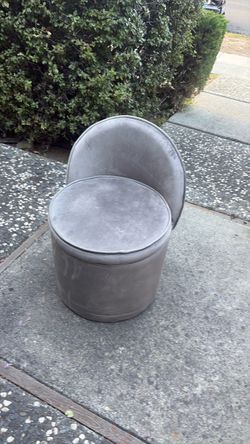 Gray Upholstered Round Accent Chair