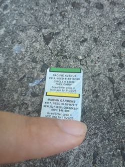 McDonald's monopoly stickers
