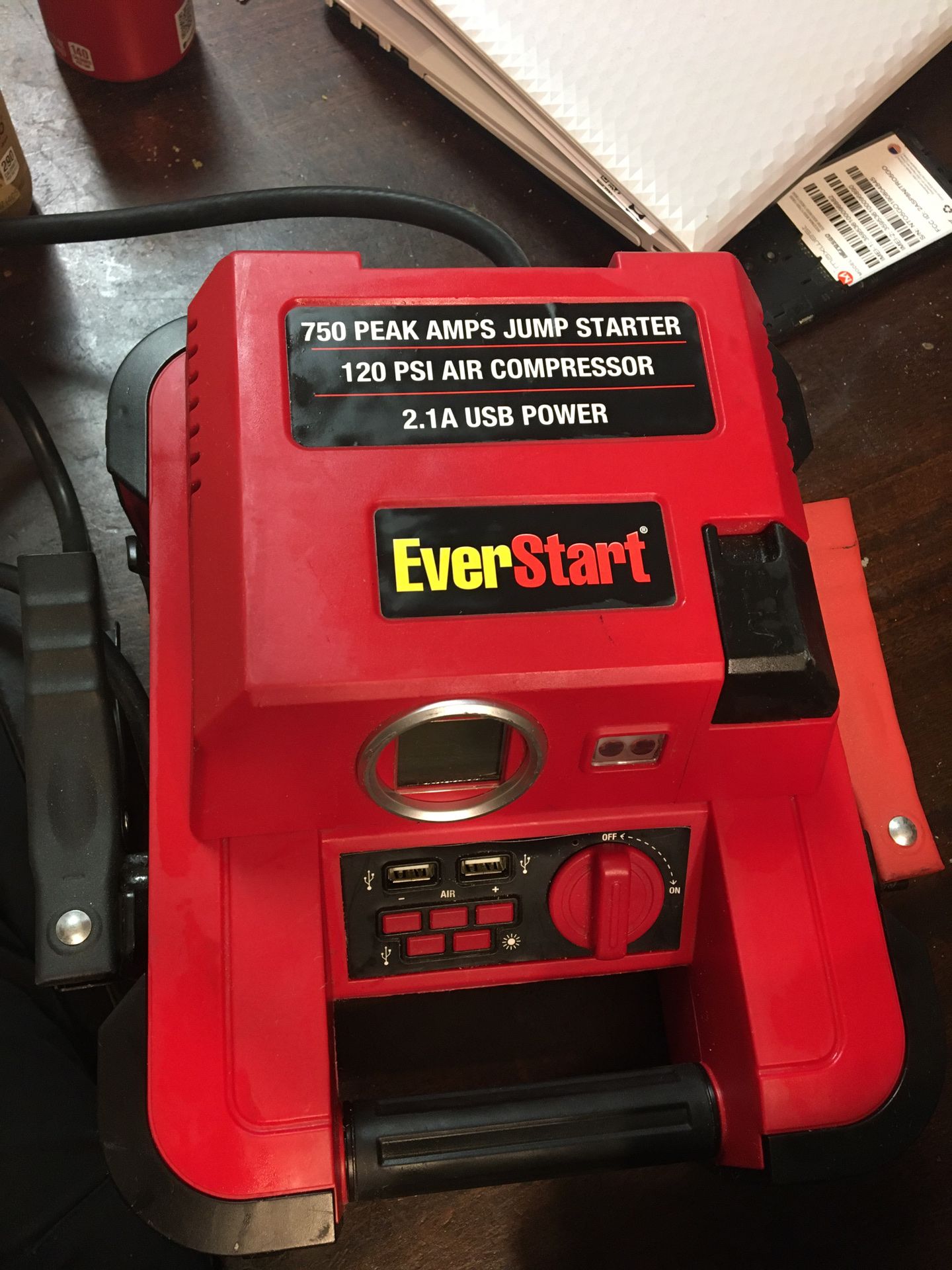 EverStart jump starter with digital compressor