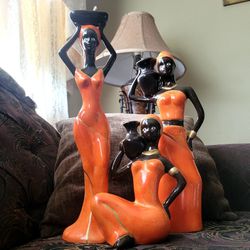  African Women Candlestick Sculpture