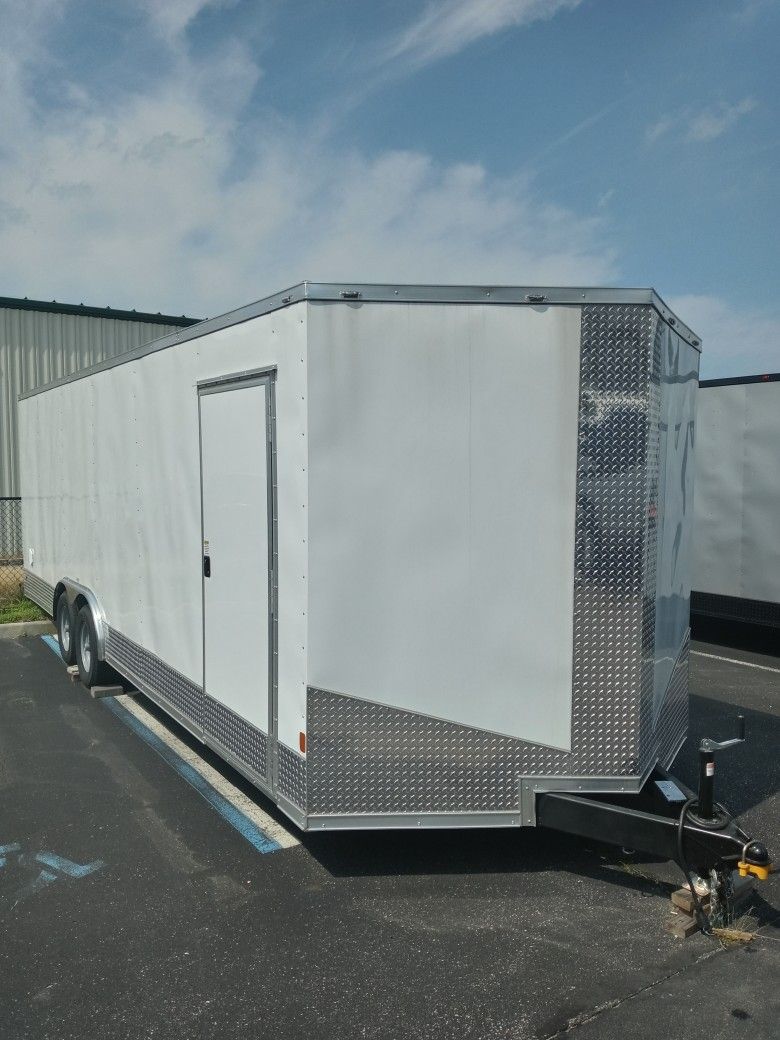8.5x24ft Enclosed Vnose Trailer Brand New Moving Storage Cargo Traveling Car Truck ATV UTV SXS. Motorcycle Hauler