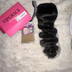 Vipgrace 5x5 HD Lace Closure Wigs Human Hair 250% Density 26 Inch Body Wave 0.10mm Ultra-Thin Swiss Lace Pre-Plucked Bleached Knots Glueless Easy to W