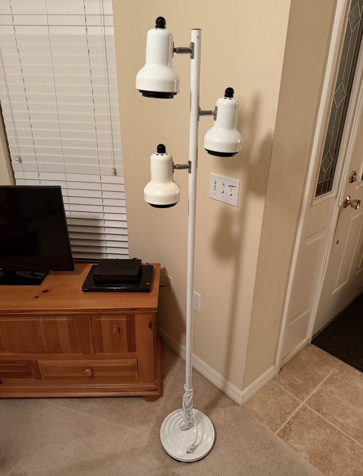 White Adjustable 3-Head Floor Lamp