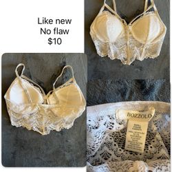 White longline bralette NWOT S