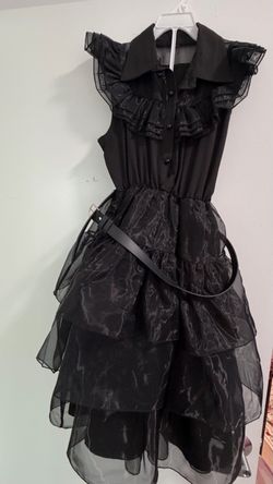 Girls Black Costume Halloween Cosplay Dress