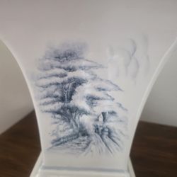 Ceramic vase with flower frog