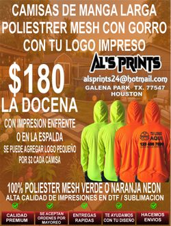 Camisas de poliéster con gorro personalizadas