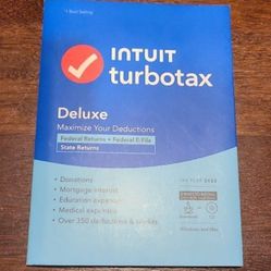 Intuit TurboTax Deluxe 2023 Federal Returns
+State +Federal E-File