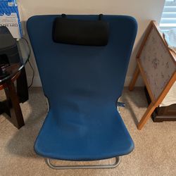 Blue Gaming Chair With Headrest